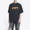 Camiseta de manga corta de Metallica, corte oversize «Negro Naranja» 694576TMV881055