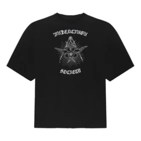 Camiseta de manga corta grande con estampado de Balenciaga para hombre, color negro, 641614TJV781000 Camiseta de manga corta grande con estampado de Balenciaga para hombre, color negro, 641614TJV781000