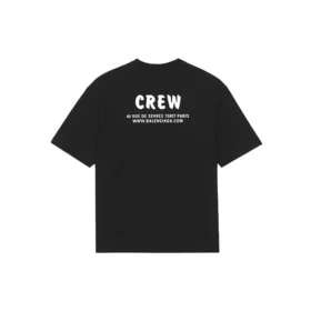 Camiseta de manga corta holgada para hombre de Balenciaga con estampado de letras, negra 612966TIV241070 Camiseta de manga corta holgada para hombre de Balenciaga con estampado de letras, negra 612966TIV241070
