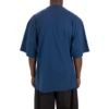 Camiseta de manga corta holgada para hombre de Balenciaga, temporada primavera-verano 2021, con estampado de motivos de carrera y logotipo, azul, 641614TJVK64866