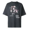 Camiseta de manga corta holgada retro con logo estampado de la serie Speed Hunter de Balenciaga para hombre, color negro, 541877TCV381055