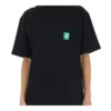 Camiseta de manga corta negra con estampado del logotipo «Alfabeto» ecológico 594599THV631000