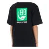 Camiseta de manga corta negra con estampado del logotipo «Alfabeto» ecológico 594599THV631000
