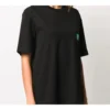 Camiseta de manga corta negra con estampado del logotipo «Alfabeto» ecológico 594599THV631000