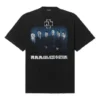 Camiseta de manga corta para hombre Balenciaga con el logotipo de la banda alemana Rammstein, negra, 651795TLV511000