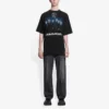 Camiseta de manga corta para hombre Balenciaga con el logotipo de la banda alemana Rammstein, negra, 651795TLV511000