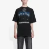 Camiseta de manga corta para hombre Balenciaga con el logotipo de la banda alemana Rammstein, negra, 651795TLV511000