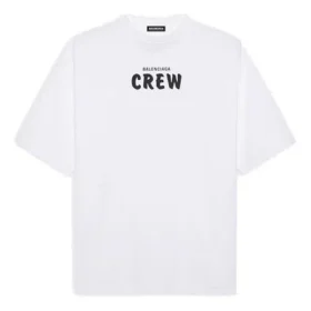 Camiseta de manga corta para hombre Balenciaga con estampado de letras, blanca, 620969TIV749040 Camiseta de manga corta para hombre Balenciaga con estampado de letras, blanca, 620969TIV749040