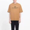 Camiseta de manga corta para hombre Balenciaga con estampado de letras, color amarillo crema, 594579TGV609605