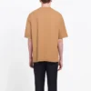 Camiseta de manga corta para hombre Balenciaga con estampado de letras, color amarillo crema, 594579TGV609605