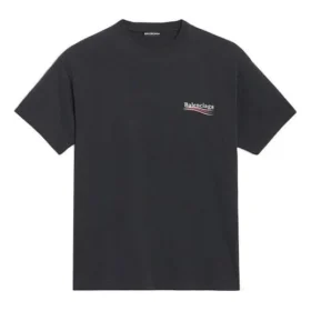 Camiseta de manga corta para hombre Balenciaga con estampado de letras, negra 641675TIV521070 Camiseta de manga corta para hombre Balenciaga con estampado de letras, negra 641675TIV521070