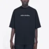 Camiseta de manga corta para hombre Balenciaga con estampado de letras y cuello redondo, color negro, 620969TIV501070
