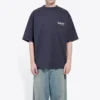 Camiseta de manga corta para hombre Balenciaga con estampado de Political Campaign, azul marino 570803TAV444128