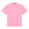 Camiseta de manga corta para hombre Balenciaga con estampado del logotipo, rosa, 641675TJVF75713