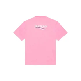 Camiseta de manga corta para hombre Balenciaga con estampado del logotipo, rosa, 641675TJVF75713