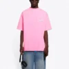 Camiseta de manga corta para hombre Balenciaga con estampado del logotipo, rosa, 641675TJVF75713