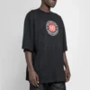 Camiseta de manga corta para hombre Balenciaga con logotipo «Circular BB Alphabet», negra, 641614TJV761000