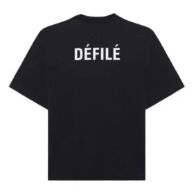 Camiseta de manga corta para hombre Balenciaga con logotipo deportivo retro, negra, 641614TJVL41000