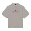 Camiseta de manga corta para hombre Balenciaga con logotipo Mosaic BB Alphabet, efecto desgastado y agujeros, gris 651795TKVF58174