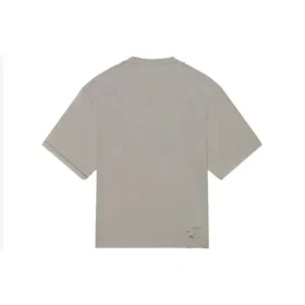 Camiseta de manga corta para hombre Balenciaga con logotipo Mosaic BB Alphabet, efecto desgastado y agujeros, gris 651795TKVF58174