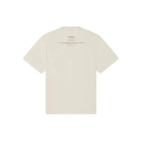 Camiseta de manga corta para hombre Balenciaga Otoño-Invierno 2021 con estampado de letras, color beige, 651795TJV909054