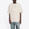 Camiseta de manga corta para hombre Balenciaga Otoño-Invierno 2021 con estampado de letras, color beige, 651795TJV909054