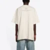 Camiseta de manga corta para hombre Balenciaga Otoño-Invierno 2021 con estampado de letras, color beige, 651795TJV909054