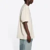 Camiseta de manga corta para hombre Balenciaga Otoño-Invierno 2021 con estampado de letras, color beige, 651795TJV909054