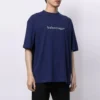 Camiseta de manga corta para hombre Balenciaga Primavera-Verano 2021 con estampado del logotipo y letras, azul, 612966TIV545400