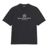 Camiseta de manga corta para hombre Balenciaga Retro Knit BB Paris Printing, versión negra 594579TGV601000