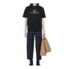 Camiseta de manga corta para hombre Balenciaga Retro Knit BB Paris Printing, versión negra 594579TGV601000