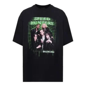 Camiseta de manga corta para hombre Balenciaga Speedhunters Band, negra, 556133TCV381000