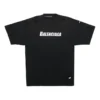 Camiseta de manga corta para hombre Balenciaga SS21 con estampado de letras y cuello redondo con agujeros, color negro 651795TKVB81070