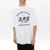 Camiseta de manga corta para hombre Balenciaga SS21 con estampado de maratón y logotipo, blanca, 641614TJVK69040
