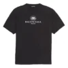 Camiseta de manga corta para hombre Balenciaga SS21 con estampado del logotipo «B Alphabet», negra, 570803TFV761000