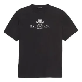Camiseta de manga corta para hombre Balenciaga SS21 con estampado del logotipo «B Alphabet», negra, 570803TFV761000