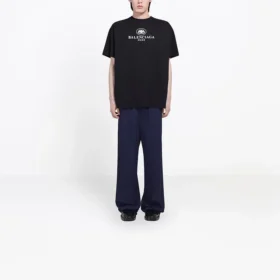 Camiseta de manga corta para hombre Balenciaga SS21 con estampado del logotipo «B Alphabet», negra, 570803TFV761000