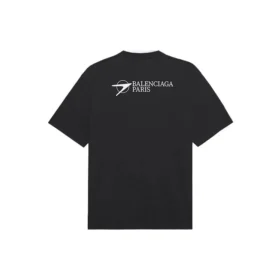 Camiseta de manga corta para hombre Balenciaga SS21 con logotipo bordado, color negro, 641675TKV861070