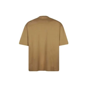 Camiseta de manga corta para hombre Balenciaga SS21, holgada, cuello redondo y logotipo bordado con letras, color caqui 612966TJV879504