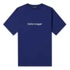 Camiseta de manga corta para hombre con el logotipo «Alphabet» de Balenciaga, azul, 612966TIV541195