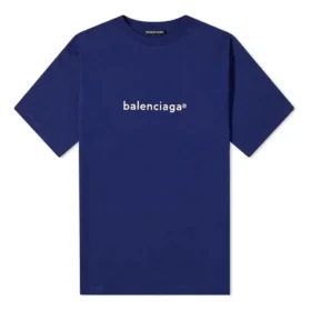 Camiseta de manga corta para hombre con el logotipo «Alphabet» de Balenciaga, azul, 612966TIV541195