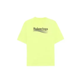 Camiseta de manga corta para hombre con estampado del logotipo de Balenciaga, color amarillo, 641675TJVF77110