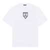 Camiseta de manga corta para hombre con estampado y cuello redondo, blanca, colección SS21, 651795TKV779040