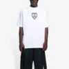 Camiseta de manga corta para hombre con estampado y cuello redondo, blanca, colección SS21, 651795TKV779040
