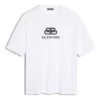 Camiseta de manga corta para hombre de Balenciaga, blanca con el logotipo BB y estampado del logotipo clásico, 570803TEV489044