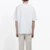 Camiseta de manga corta para hombre de Balenciaga, blanca con el logotipo BB y estampado del logotipo clásico, 570803TEV489044