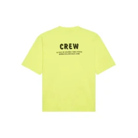 Camiseta de manga corta para hombre de Balenciaga con estampado de letras, verde fluorescente 620969TIVG97072