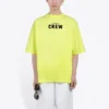 Camiseta de manga corta para hombre de Balenciaga con estampado de letras, verde fluorescente 620969TIVG97072