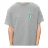 Camiseta de manga corta para hombre de Balenciaga con estampado del logotipo en el pecho, gris, 594579THV631300