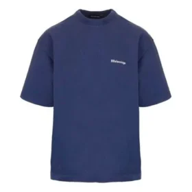 Camiseta de manga corta retro Balenciaga para hombre, colección primavera-verano 2021, azul 612966TJV874866